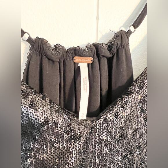 Free People Jumpsuit Sequin Black sz S going out date dinner holiday - Picture 5 of 10